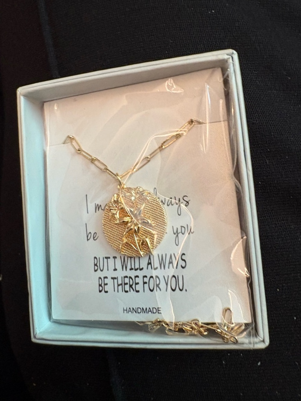 Gold Palm Leaf Medallion Necklace - Handmade Gold Pendant